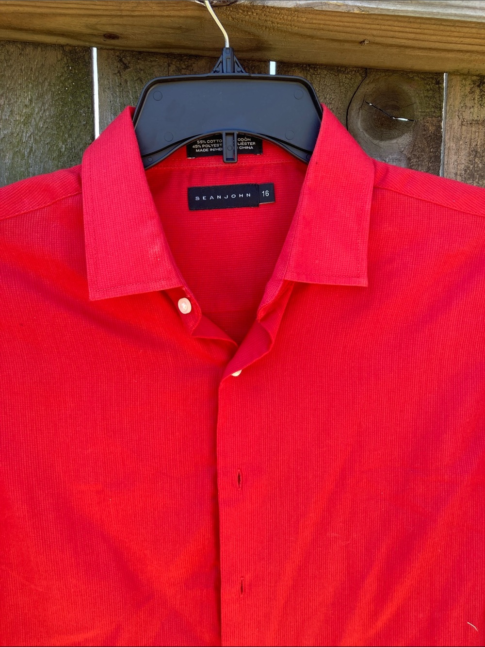 Sean John Bright Red Men's Dress Shirt